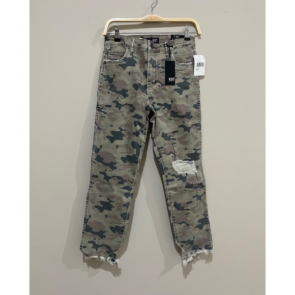 Kut from the Kloth Reese Fab Ab Ripped Camo Print High Waist Jeans Size 2 - Picture 7 of 8